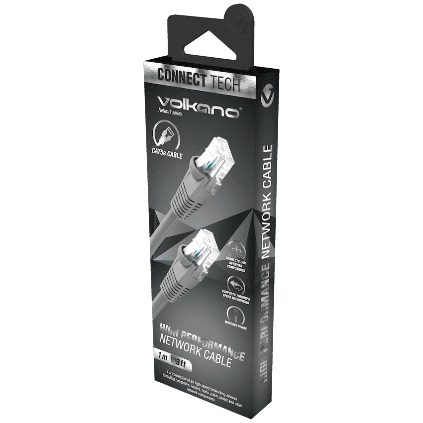 Volkano Network Series RJ-45 Network Cable, CAT5, 1m