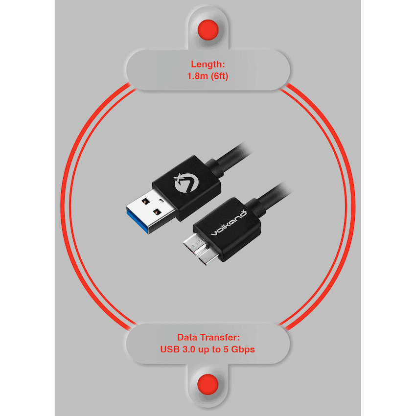 VolkanoX Data Series USB3.0 Micro USB Cable 1.8m