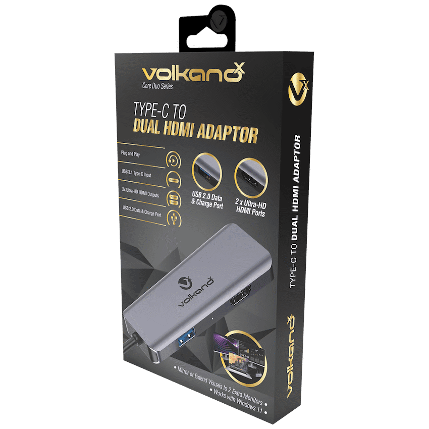 VolkanoX Core Duo HDMI Type-C to Dual HDMI Adaptor