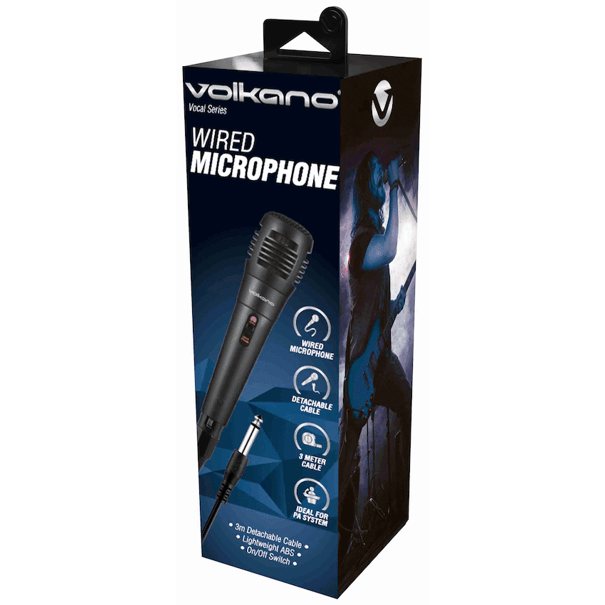 Volkano Vocal Series ABS Wired Microphone - Black