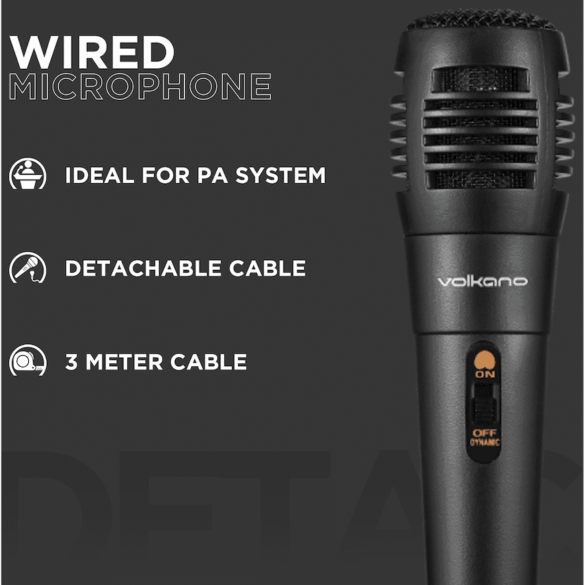 Volkano Vocal Series ABS Wired Microphone - Black