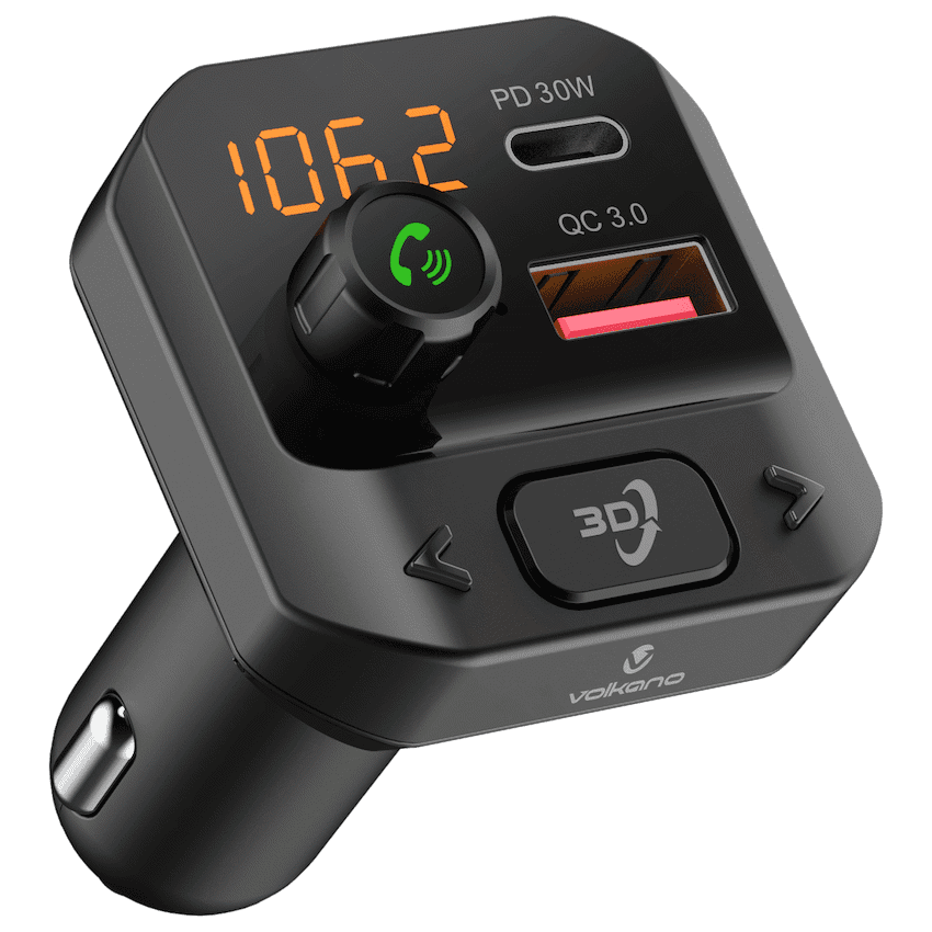 Volkano Grill Series Bluetooth Car Modulator and Charger