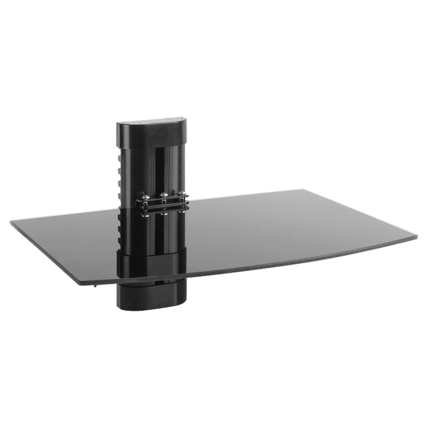 Volkano Steel Series Aluminium, Steel and Tempered Glass Single Shelf Unit