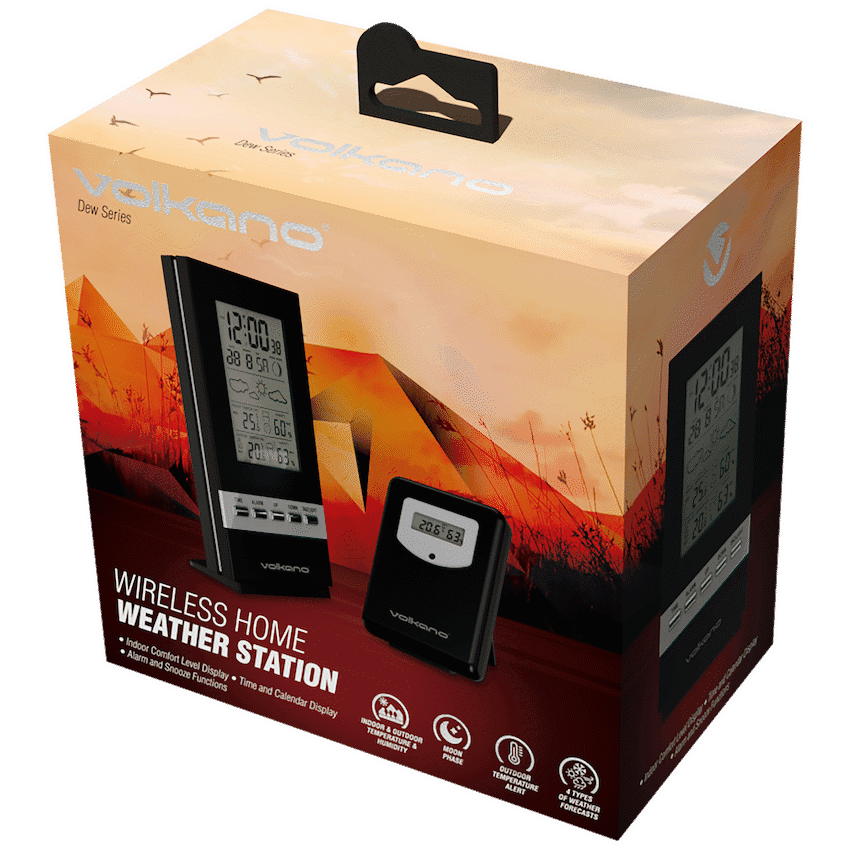 Volkano Dew Series Weather Station - Black