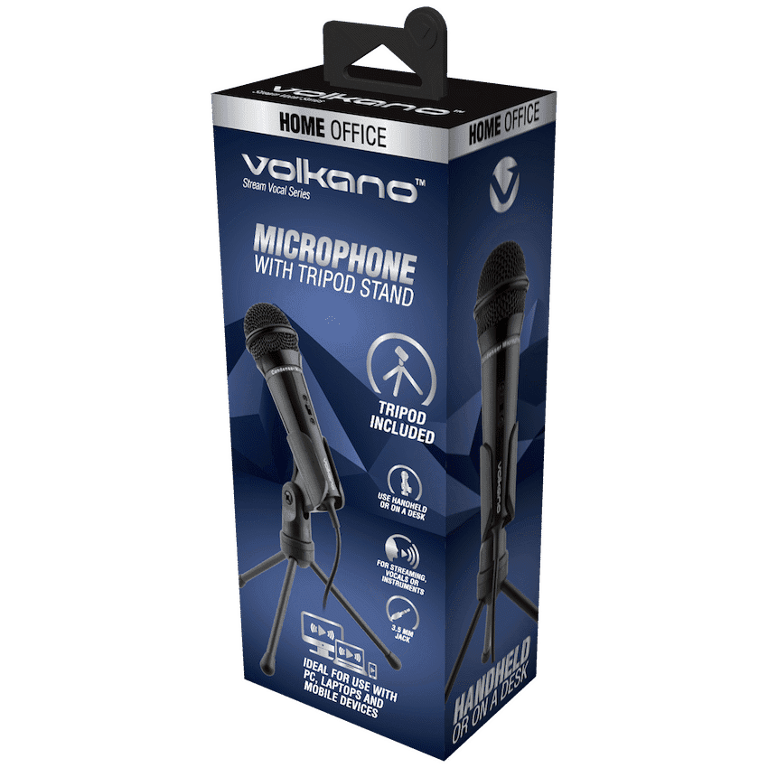 Volkano Stream Vocal Microphone with Tripod, Aux