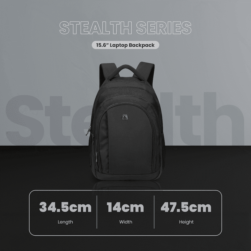 Volkano Stealth 15.6" Laptop Backpack - Black