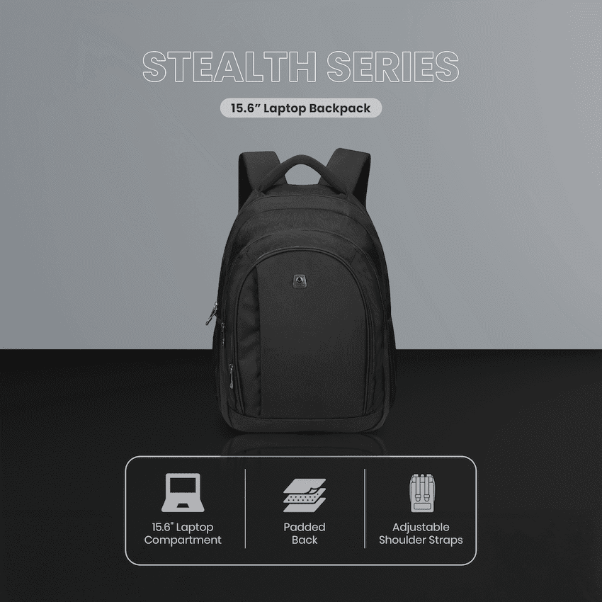 Volkano Stealth 15.6" Laptop Backpack - Black