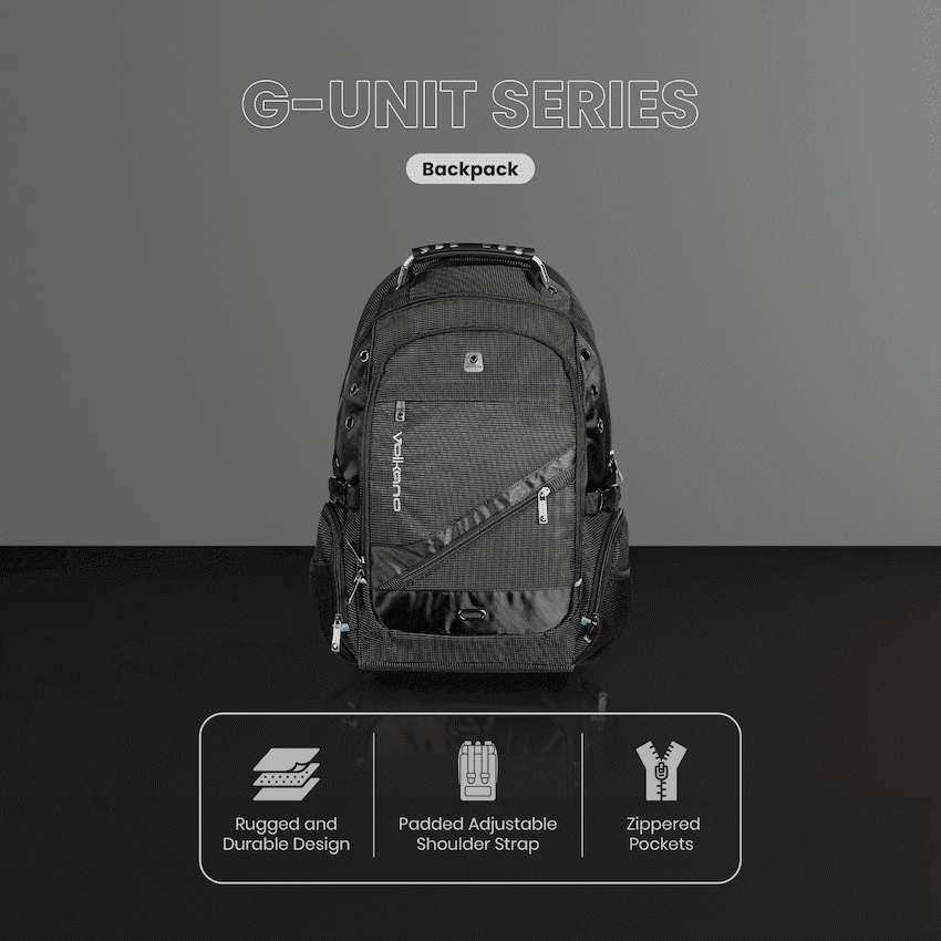 Volkano G-Unit Backpack - Black/Grey/Turquoise