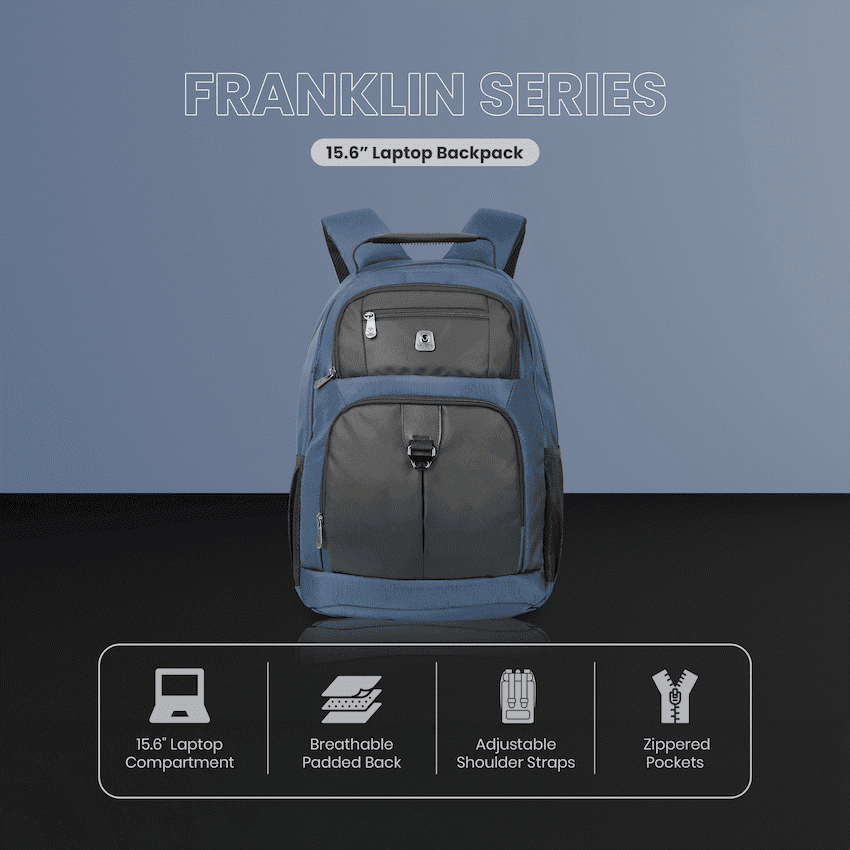 Volkano Franklin 15.6" Laptop Backpack - Navy/Black