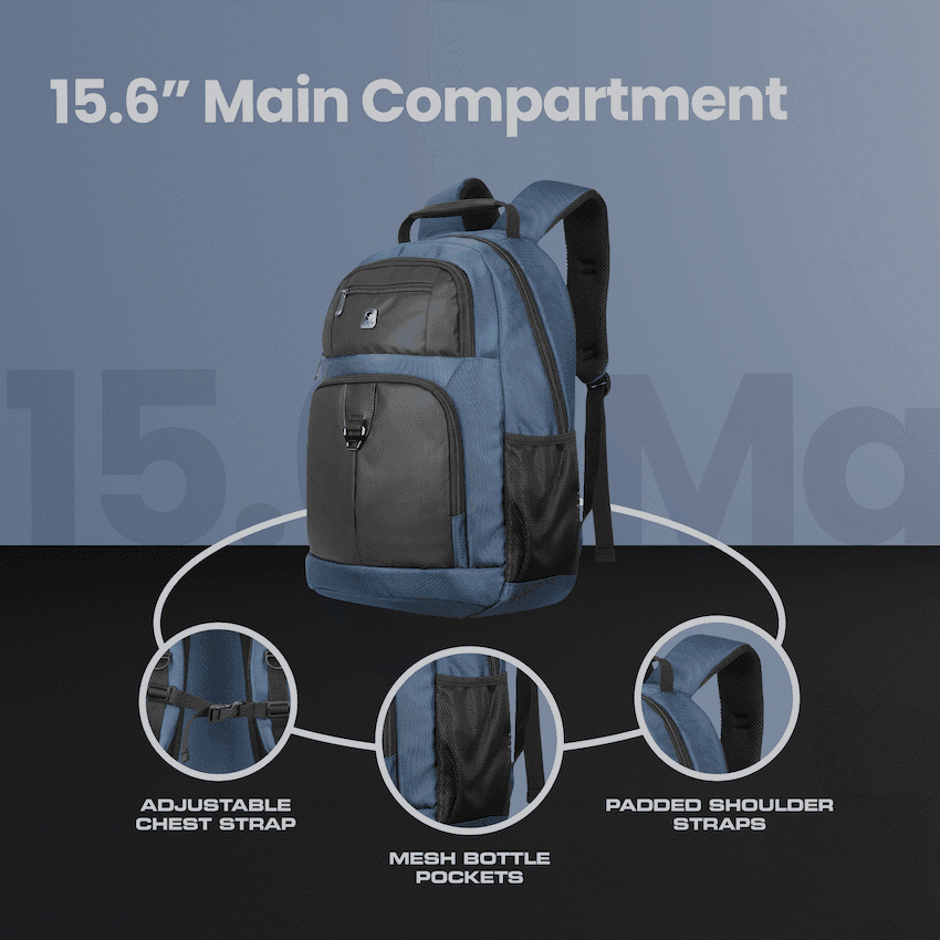 Volkano Franklin 15.6" Laptop Backpack - Navy/Black