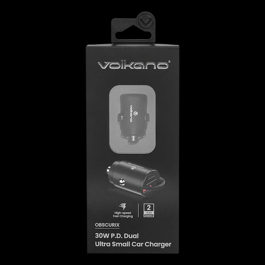 Volkano Obscurix Series 30w PD Dual USB-A and USB-C Ultra Small Car Charger