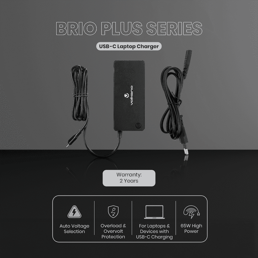 Volkano Brio Plus Series USB-C 65w Laptop Charger