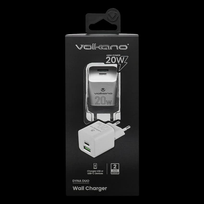 Volkano Dyna Duo 20w PD + QC 3.0 Wall Charger