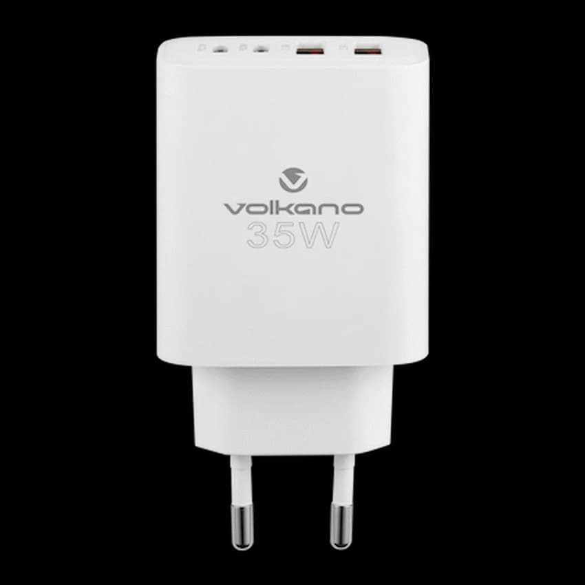 Volkano Quad Series 2x PD USB-C 2x USB-A 3a 35W Wall Charger