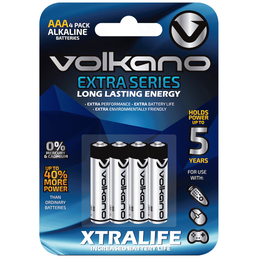 Volkano Extra series Alkaline Batteries AAA pack of 4