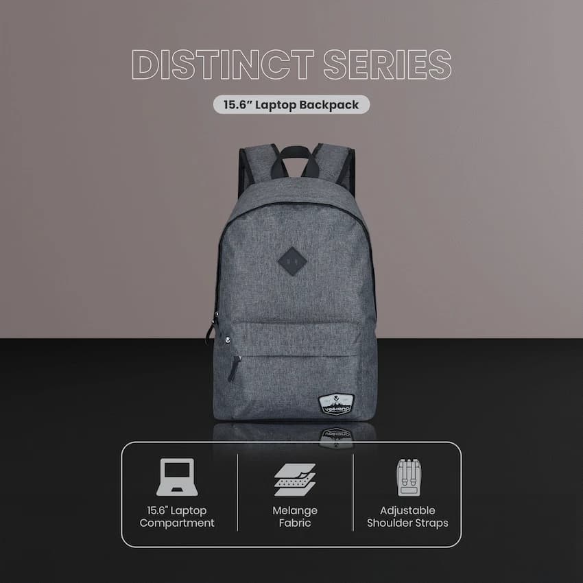 Volkano Distinct 15.6 Laptop Backpack - Grey Melange