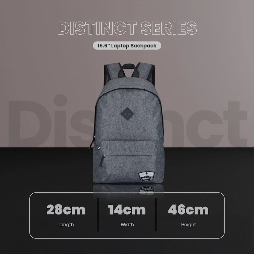 Volkano Distinct 15.6 Laptop Backpack - Grey Melange