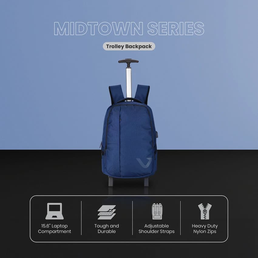 Volkano Midtown Trolley Backpack - Navy