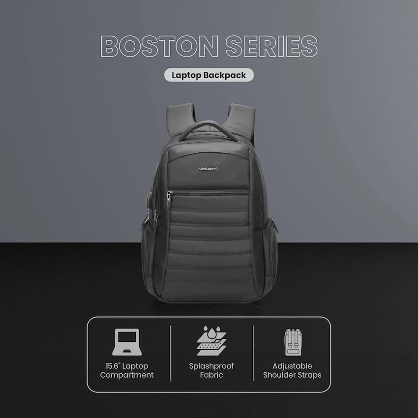 Volkano Boston 15.6" Laptop Backpack - Black