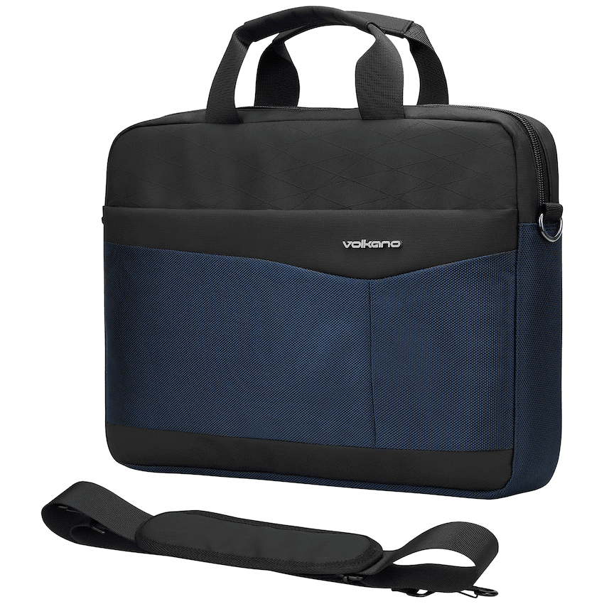 Volkano Seismic 15.6" Laptop Shoulder Bag Blk/Nvy
