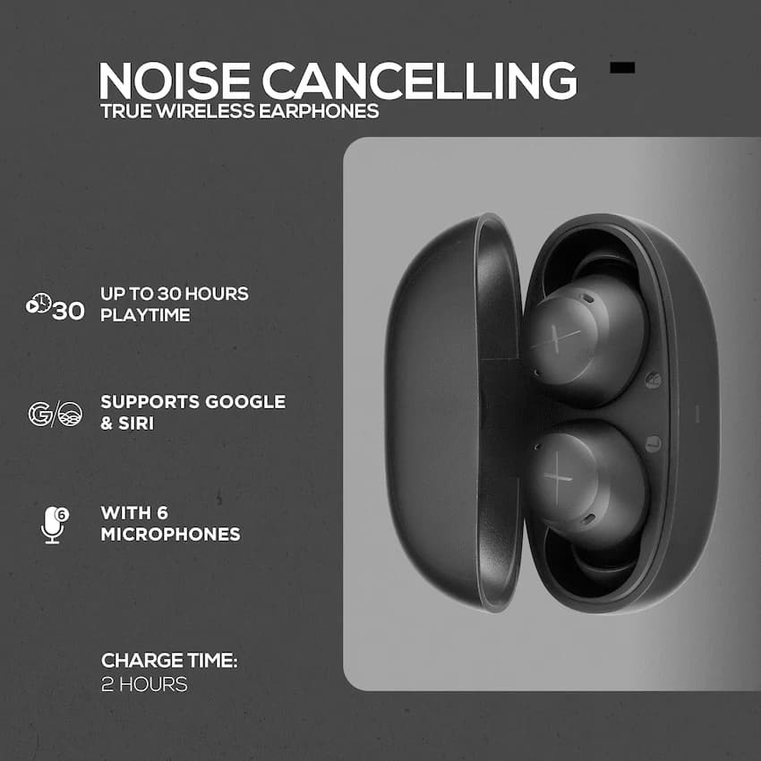 Volkano X VXT200B True Wireless Earphones with Hybrid Active Noise Cancelling
