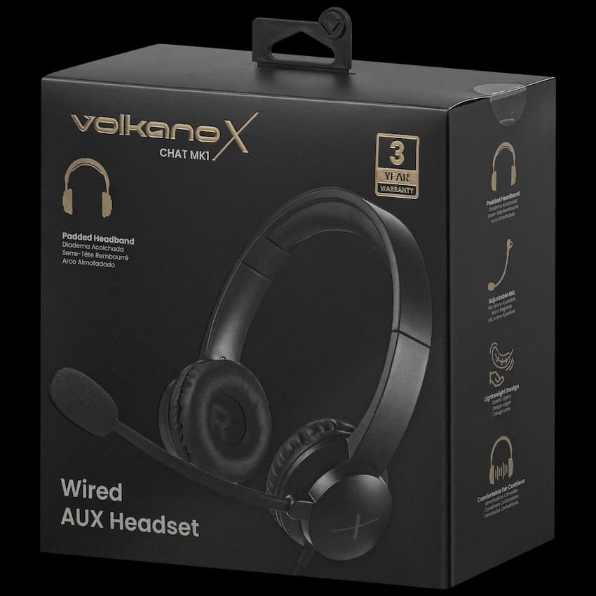 VolkanoX Chat Mk1 Series AUX Headset - Graphite