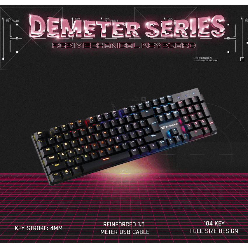 VX Demeter Series Mechanical Keyboard with Full RGB Lighting