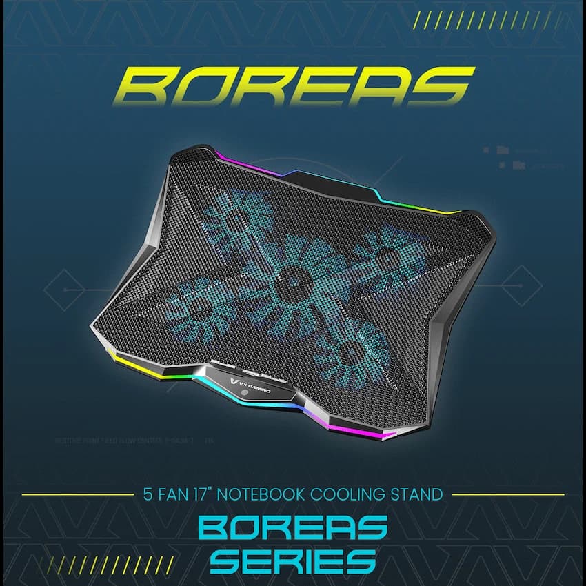 VX Gaming Boreas Series 5-Fan 17" Notebook Cooling Stand