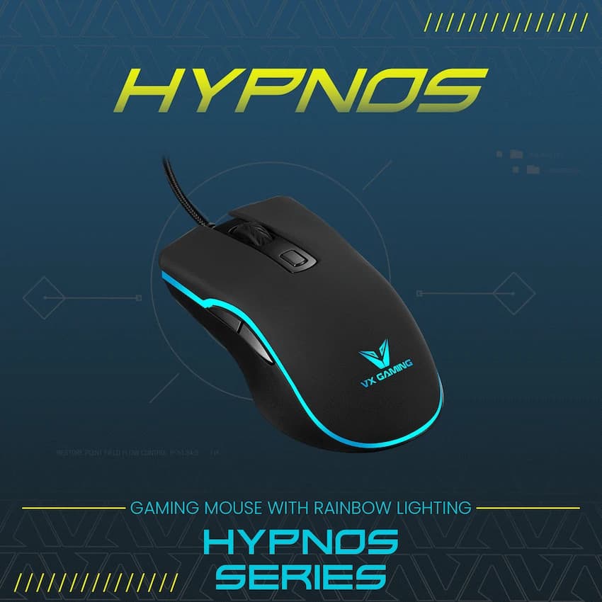 VX Gaming Hypnos Series Gaming Mouse with Rainbow Lighting