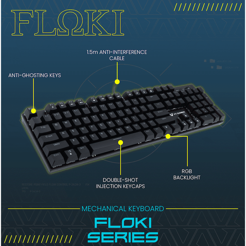 VX Gaming Floki RGB Full Mechanical Keyboard