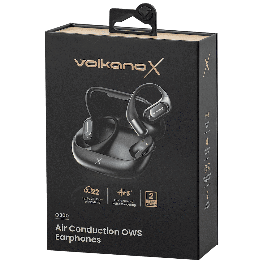 VolkanoX O300 Air Conduction OWS Earphones - Black