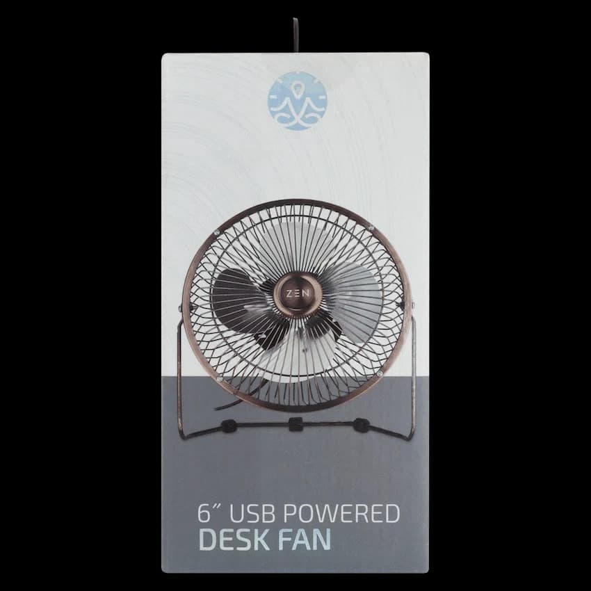 Zen Cool Series 6in Desk Fan - Copper
