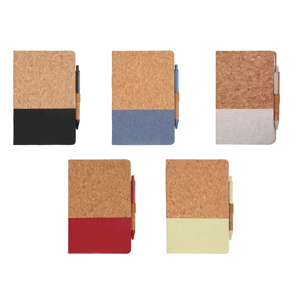 BORSA - eco-neutral A5 Cork Fabric Hard Cover Notebook and Pen Set