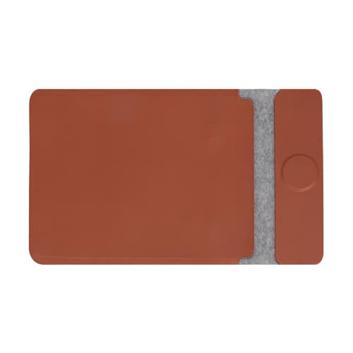 CAMDEN - Giftology 14" Felt Laptop Sleeve With 15W Magnetic Charger - Tan