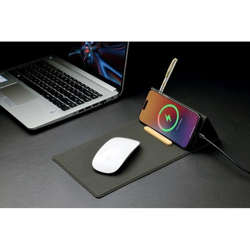 BLACE - CHANGE ZERO Recycled PU 15W Wireless Mousepad & Desk Organizer