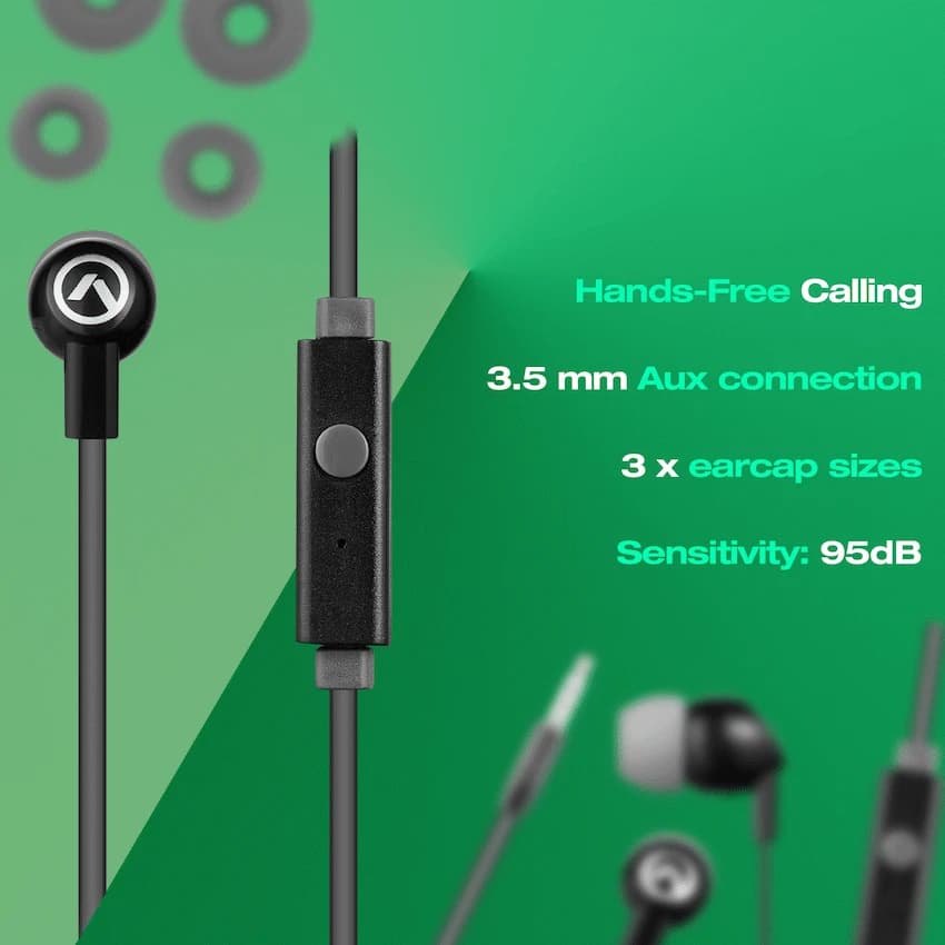 Amplify Vibe Series Earphones with Mic - Black and Grey