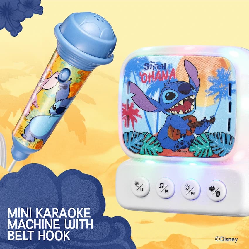 Disney Stitch Bluetooth Mini Karaoke Machine with Belt Hook