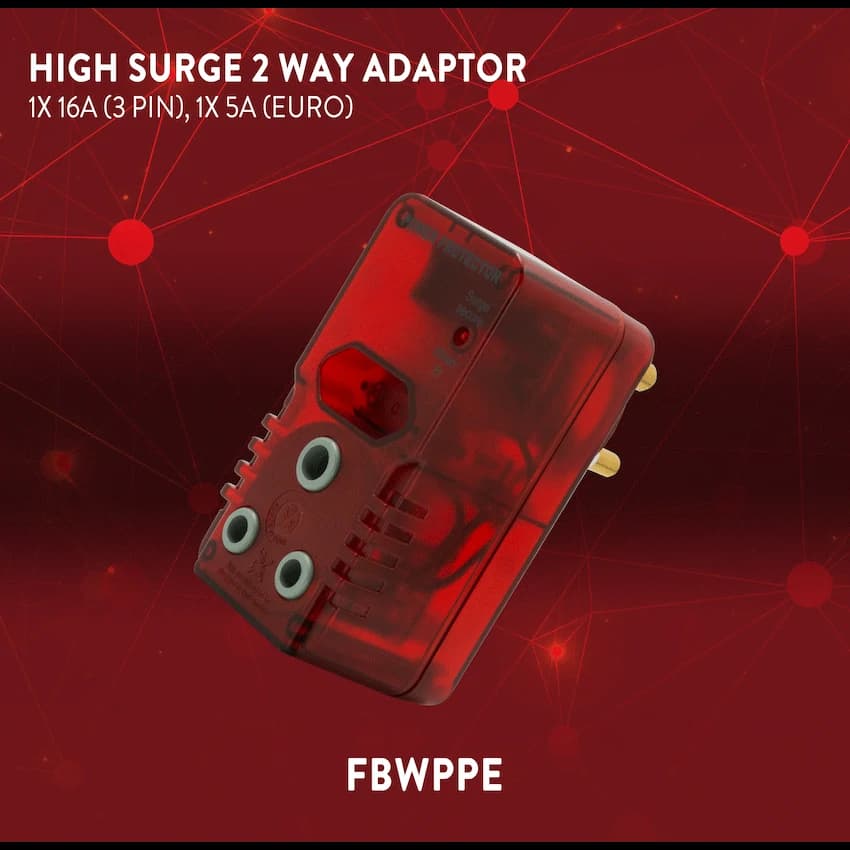 Ellies High Surge Adaptor 1x 5a (Euro), 1x 16a (3-Pin)