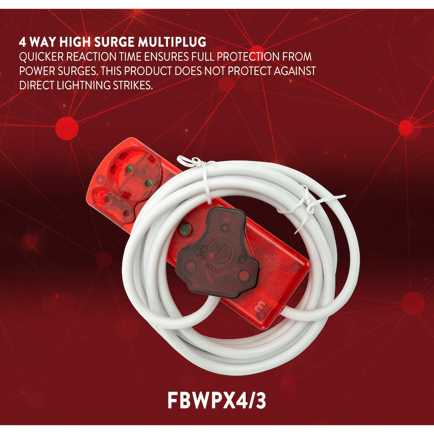 Ellies 4 Way High Surge Extension Lead - 3M