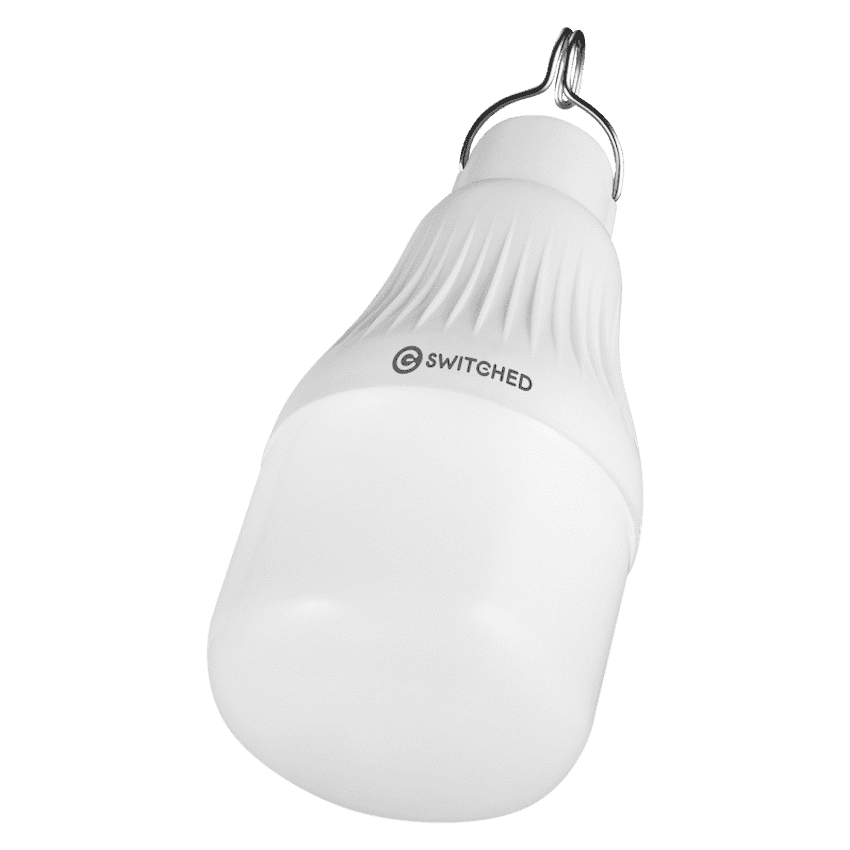 Switched Solar-Powered LED Light Bulb, Solar Panel Included
