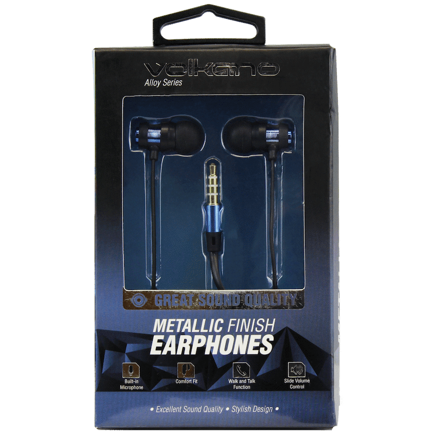 Volkano Alloy Series Metal Earphone - Blue