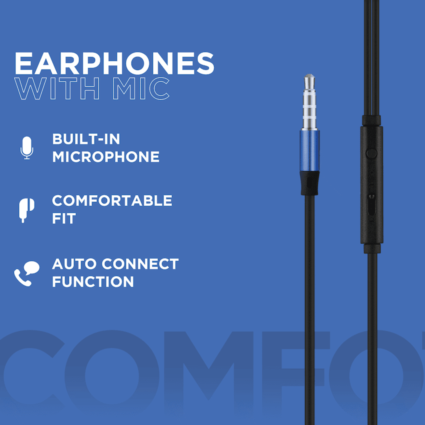 Volkano Alloy Series Metal Earphone - Blue