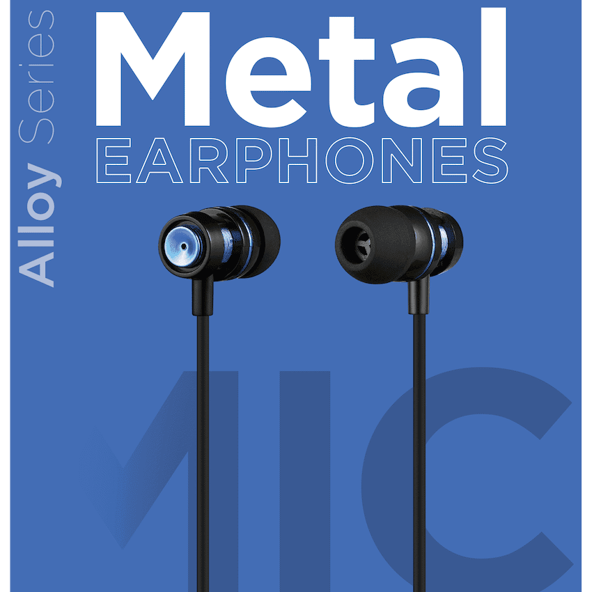Volkano Alloy Series Metal Earphone - Blue