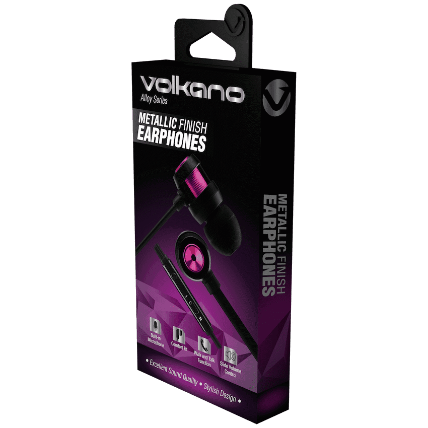 Volkano Alloy series metal earphone - Purple