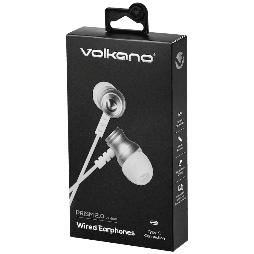 Volkano Prism 2.0 Series Type-C Earphone - White
