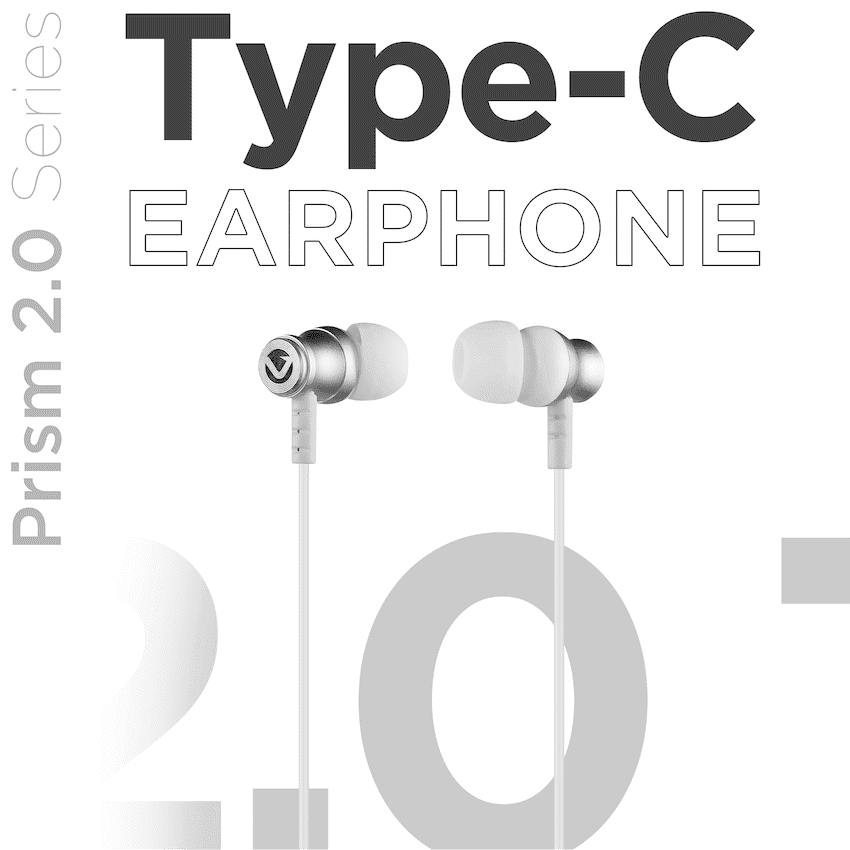 Volkano Prism 2.0 Series Type-C Earphone - White