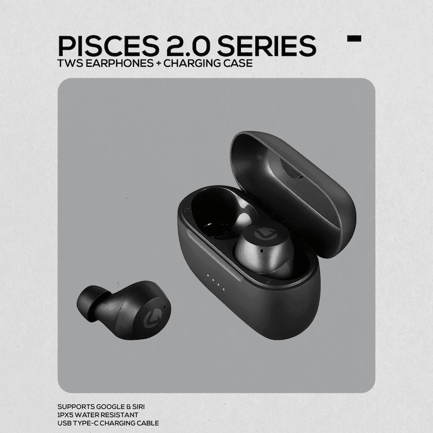 Volkano Pisces 2.0 Series TWS Earphones - Black