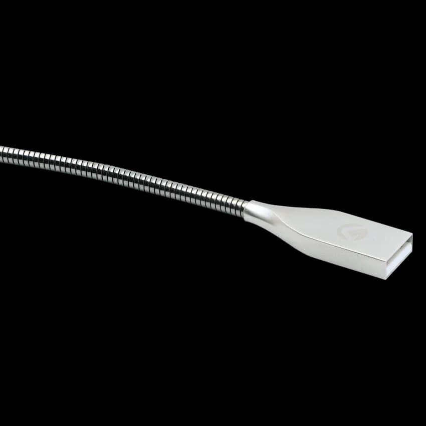 Volkano Iron Series Round Metallic Spring MFI Lightning Cable 1.2m - Silver