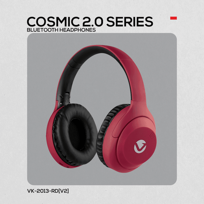 Volkano Cosmic 2 Series Bluetooth Headphones - Red