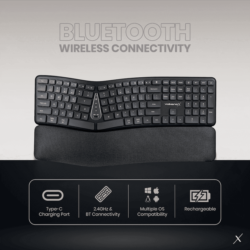 VolkanoX Ergo Bluetooth Wireless Keyboard